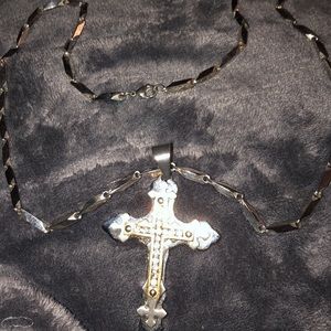 Cz cross necklace (men/women)